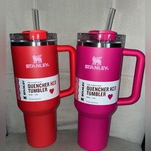 Pink & Red Stanley Valentines Day 40 oz Quencher bundle